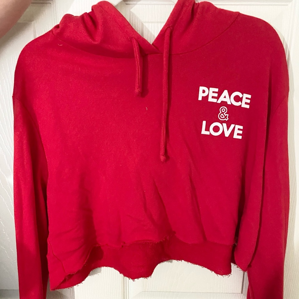 Red crop top sweater